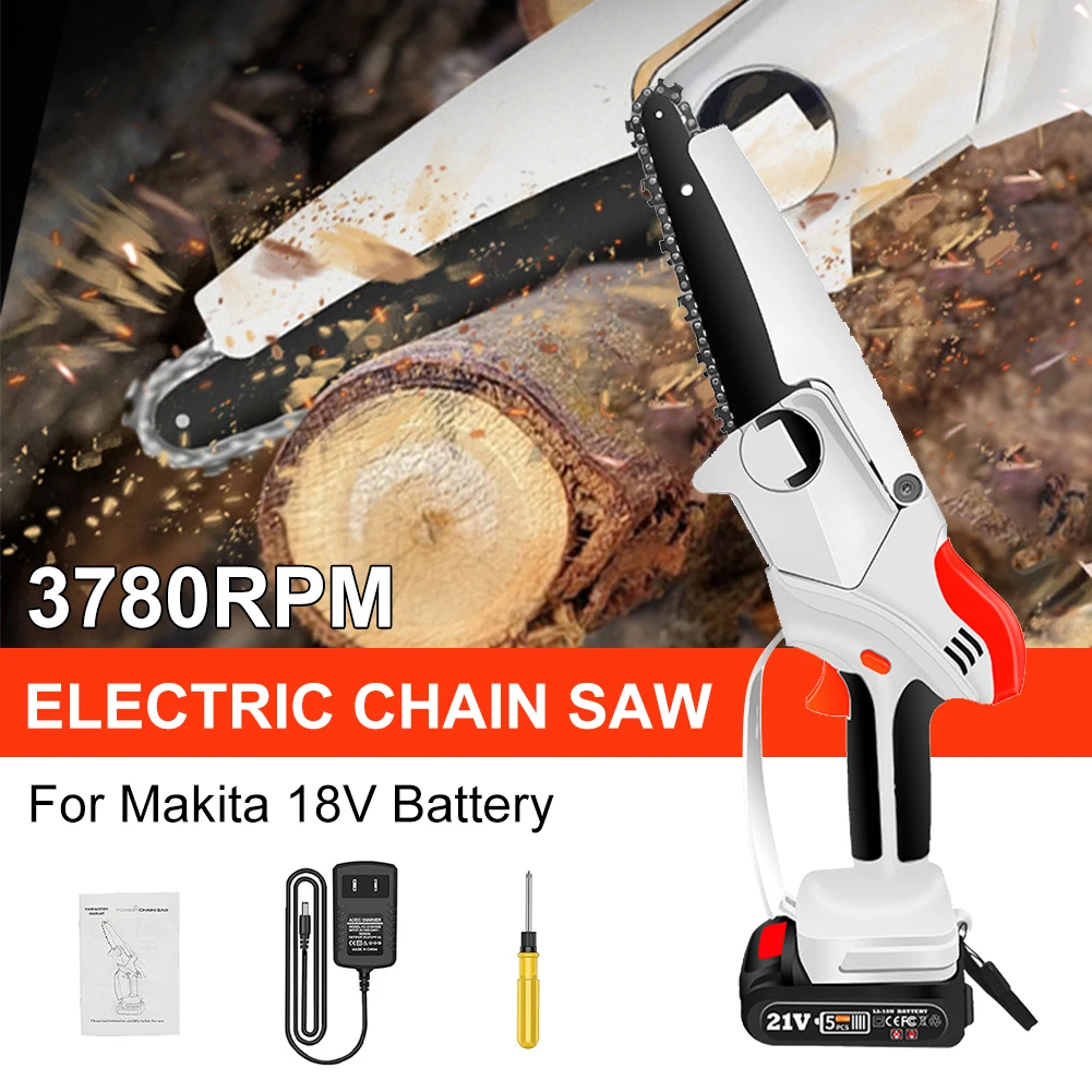21V 6 inch mini Electric Chain Saw Rechargeable Pruning Garden Power Tool for Makita 18V Battery Pruning Trimming Wood Cutting
21V 6 inch mini Electric Chain Saw Rechargeable Pruning Garden Power Tool for Makita 18V Battery Pruning Trimming Wood Cutting