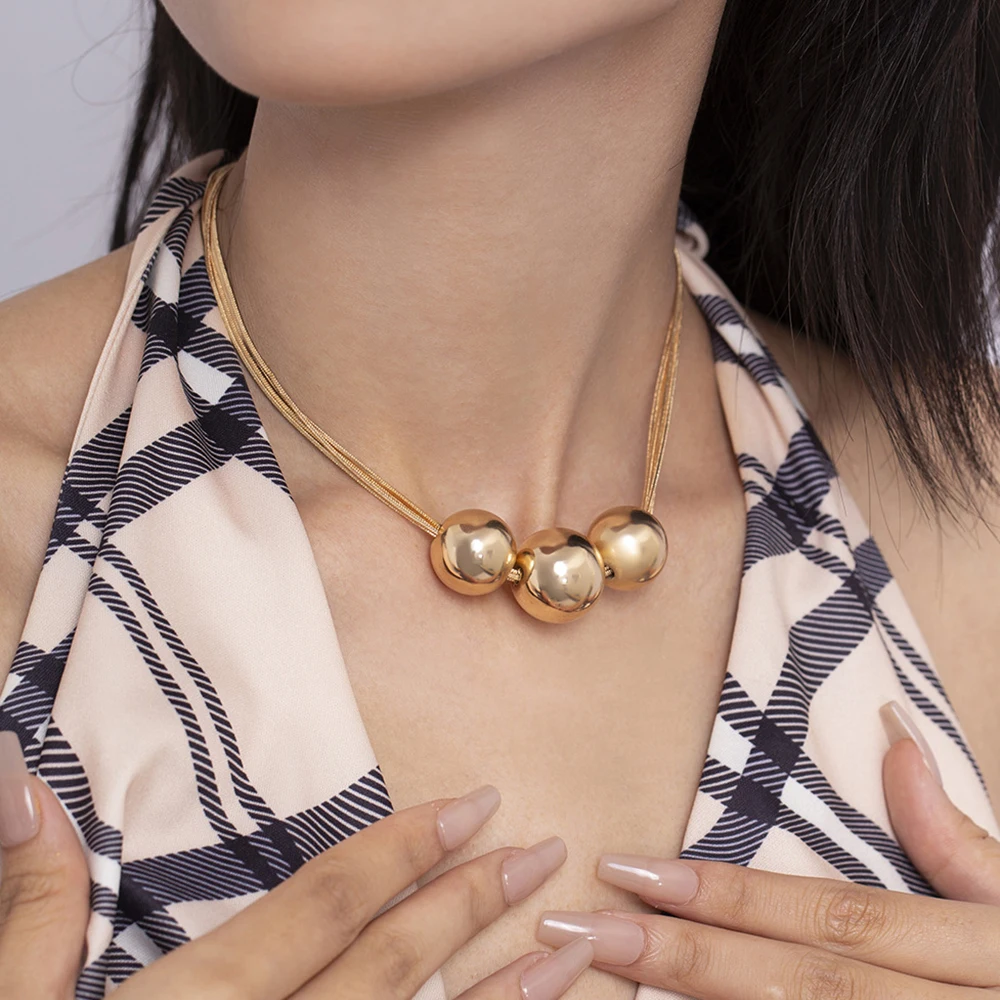 Ccbodily Punk Ball Pendant Choker Necklace For Women Gold Silver Color Multilayer Party Necklace Fashion Jewelry Girls Gift 
Ccbodily Punk Ball Pendant Choker Necklace For Women Gold Silver Color Multilayer Party Necklace Fashion Jewelry Girls Gift