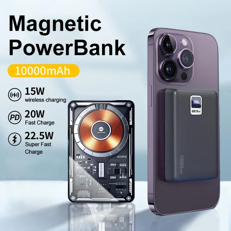 New Power Bank Magnetic Wireless PD 20W Fast Charge 10000mAh Transparent Cover Plate USB Portable Source for iPhone14promax
New Power Bank Magnetic Wireless PD 20W Fast Charge 10000mAh Transparent Cover Plate USB Portable Source for iPhone14promax