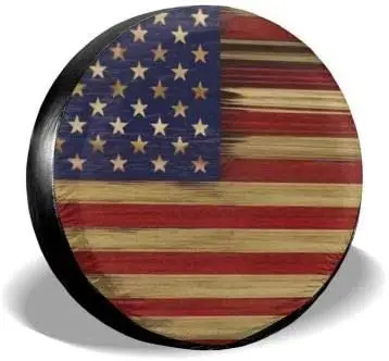 Spare Wheel Tire Cover American Flag Wood Weatherproof Tire Protectors for Jeep Trailer RV SUV Truck and Many Vehicles 
Spare Wheel Tire Cover American Flag Wood Weatherproof Tire Protectors for Jeep Trailer RV SUV Truck and Many Vehicles