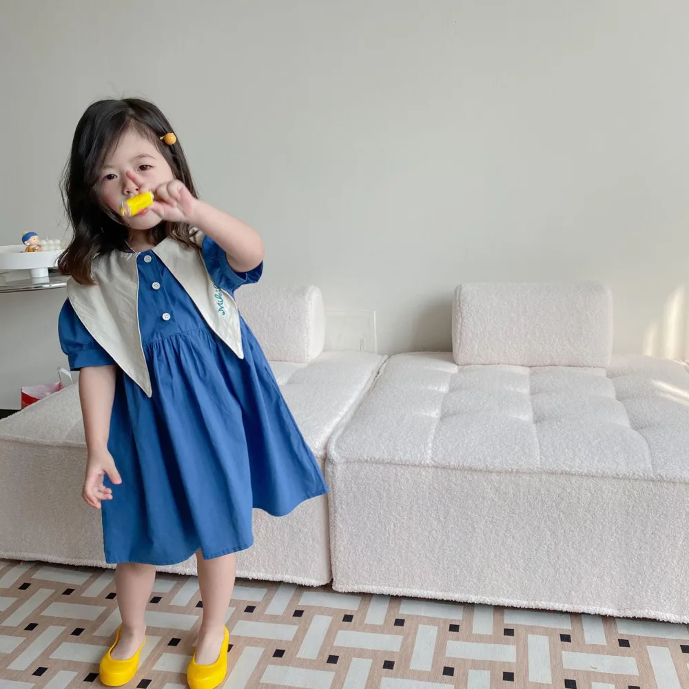 Рекомендуется Новинка лета 2022, милое корейское модное платье для девочек с вышивкой в виде синей клубники, платье принцессы с большим ворот... 
Рекомендуется Новинка лета 2022, милое корейское модное платье для девочек с вышивкой в виде синей клубники, платье принцессы с большим ворот...