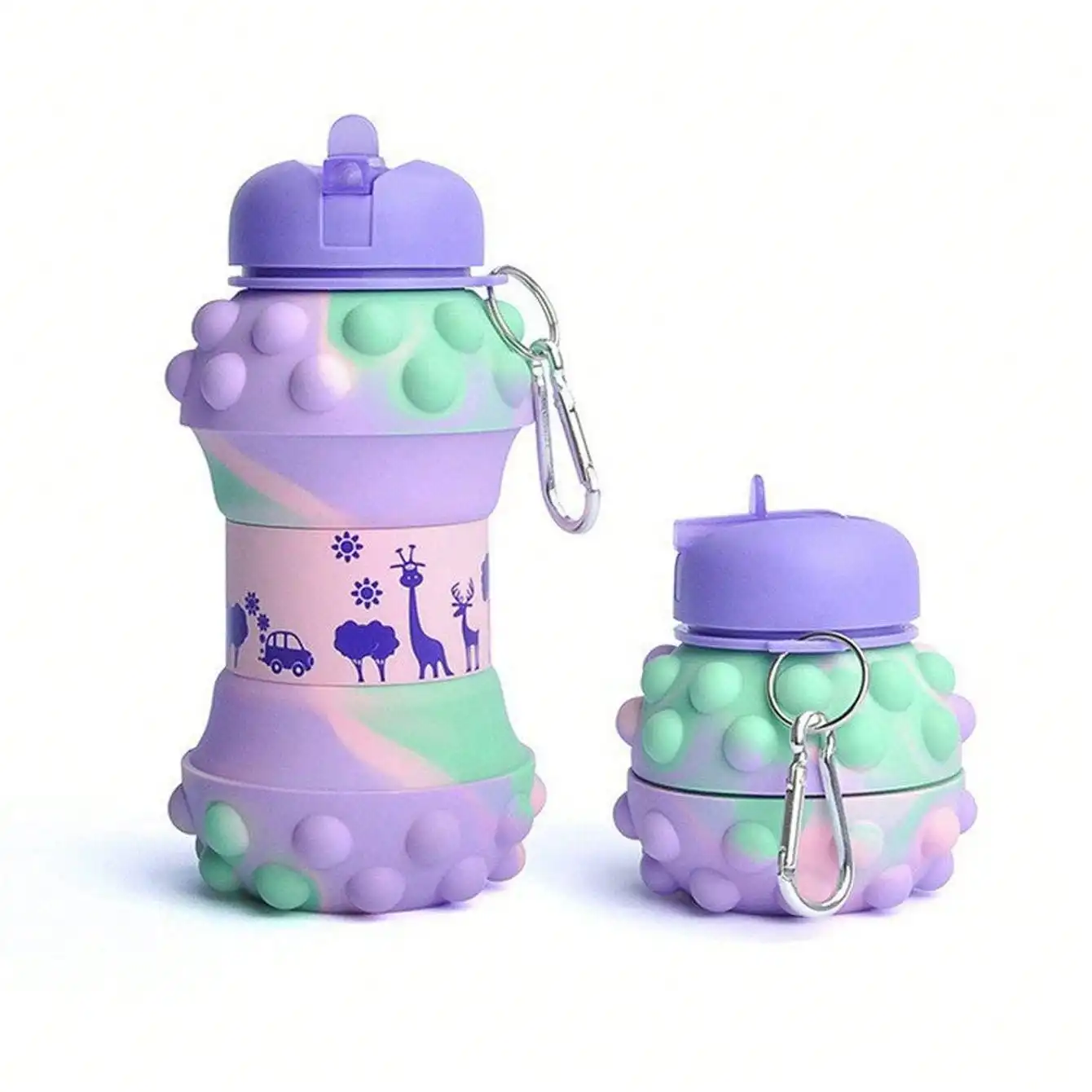 Силиконовая складная бутылка для воды 550 мл для детей
Силиконовая складная бутылка для воды 550 мл для детей