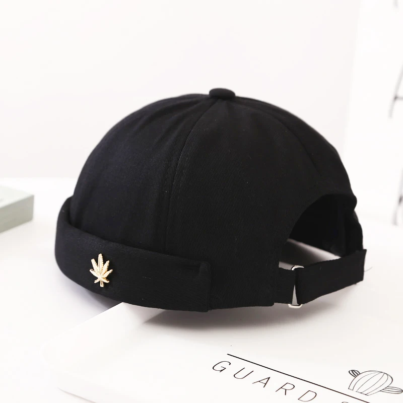 Men Skullcap Sailor Hat For Women Leaf Rivet Embroidery Warm Rolled Cuff Bucket Caps Brimless Solid Color Adjustable Cotton Hats 
Men Skullcap Sailor Hat For Women Leaf Rivet Embroidery Warm Rolled Cuff Bucket Caps Brimless Solid Color Adjustable Cotton Hats