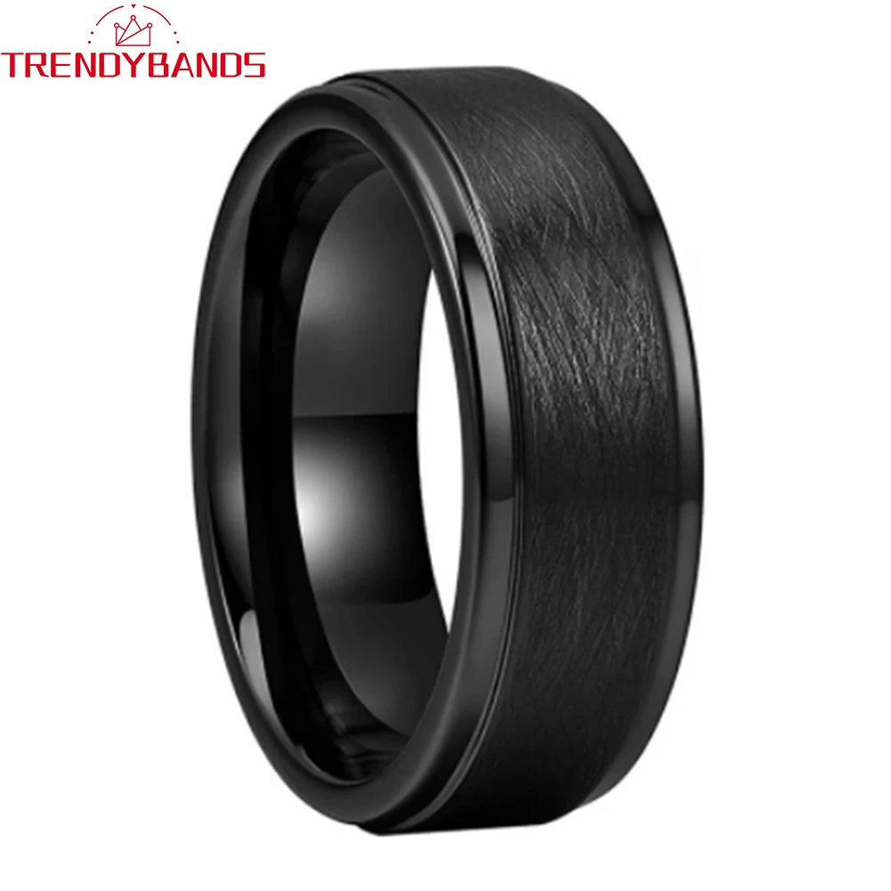 8mm Black Wholesale Fashion Jewelry Tungsten Carbide Ring Wedding Band for Men Women Stepped Edges Comfort Fit
8mm Black Wholesale Fashion Jewelry Tungsten Carbide Ring Wedding Band for Men Women Stepped Edges Comfort Fit