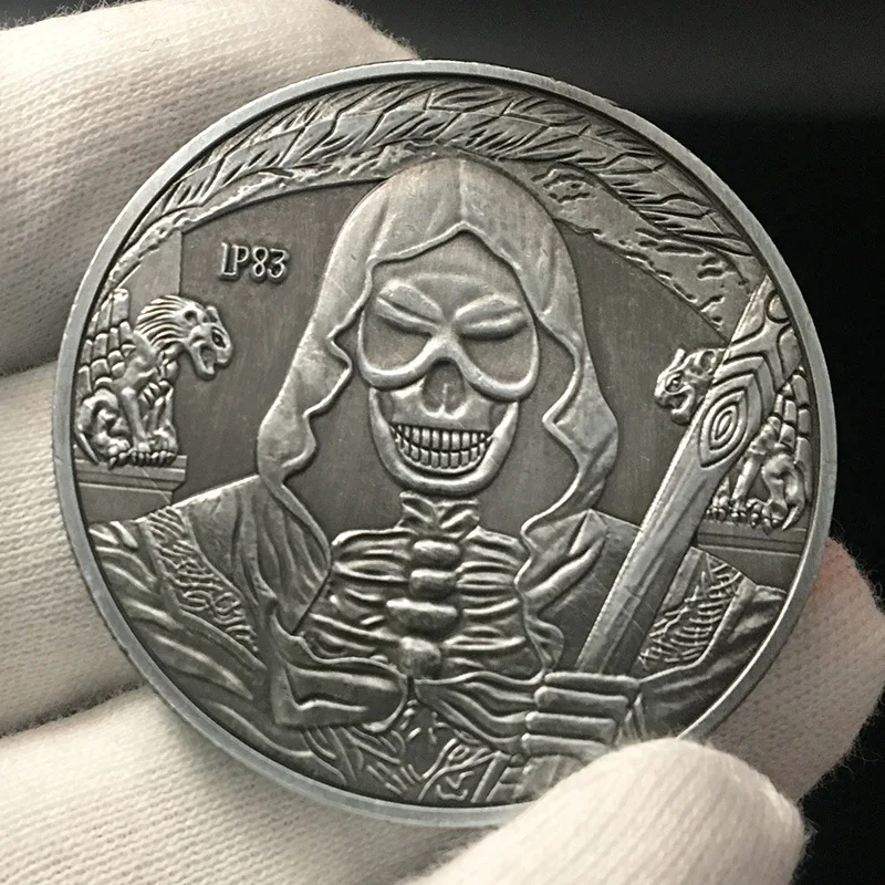 Grim Reaper Skull Challenge Coin Hallowmas Horror Coins Collection Soul Reaper Commemorative Souvenir Coin Collectible Gift 
Grim Reaper Skull Challenge Coin Hallowmas Horror Coins Collection Soul Reaper Commemorative Souvenir Coin Collectible Gift