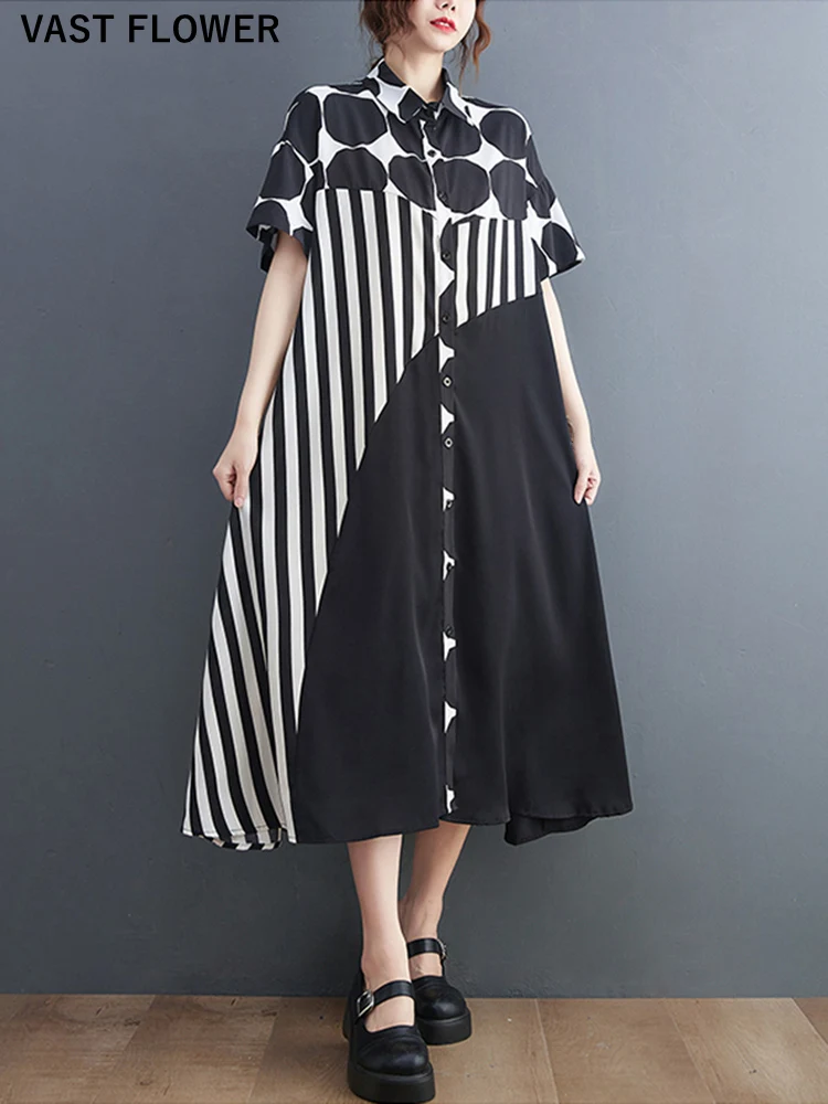 Patchwork Polka точка полосатые платья рубашки для женщин короткий рукав свободные случайные винтажные летние платья моды элегантная одежда 2023
Patchwork Polka точка полосатые платья рубашки для женщин короткий рукав свободные случайные винтажные летние платья моды элегантная одежда 2023