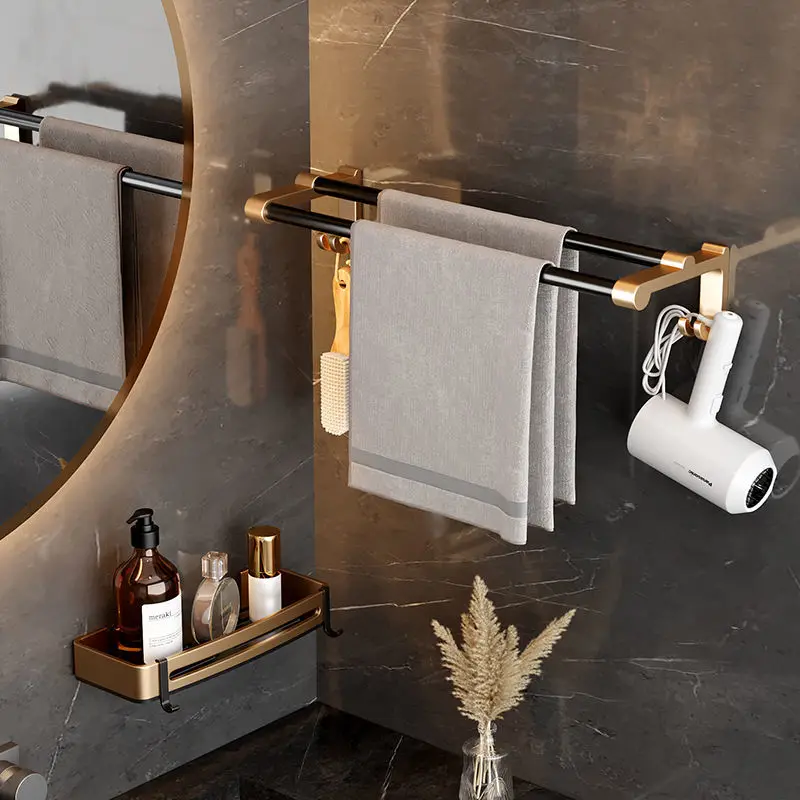 European Style Bathroom Towel Rack Free Punch Toilet Towel Bar Double Towel Rack Shelf Toilet Light Luxury Storage Rack Hardware
European Style Bathroom Towel Rack Free Punch Toilet Towel Bar Double Towel Rack Shelf Toilet Light Luxury Storage Rack Hardware