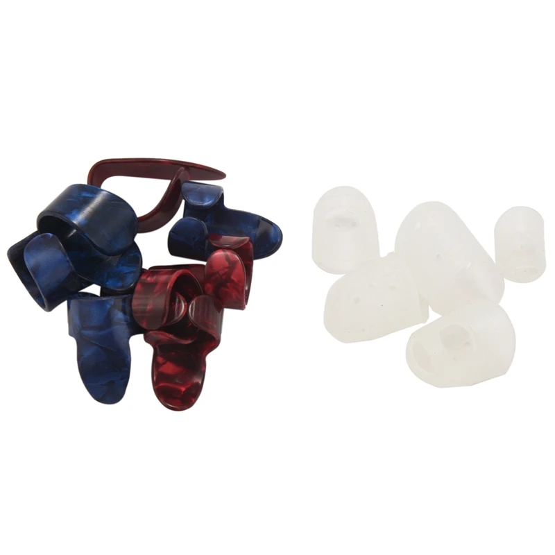 Guitar Starter Kit Includes 8 Pieces Guitar Thumb and Finger Picks (Metal and Blue Celluloid), 5 Pieces Clear Guitar Finger Prot
Guitar Starter Kit Includes 8 Pieces Guitar Thumb and Finger Picks (Metal and Blue Celluloid), 5 Pieces Clear Guitar Finger Prot