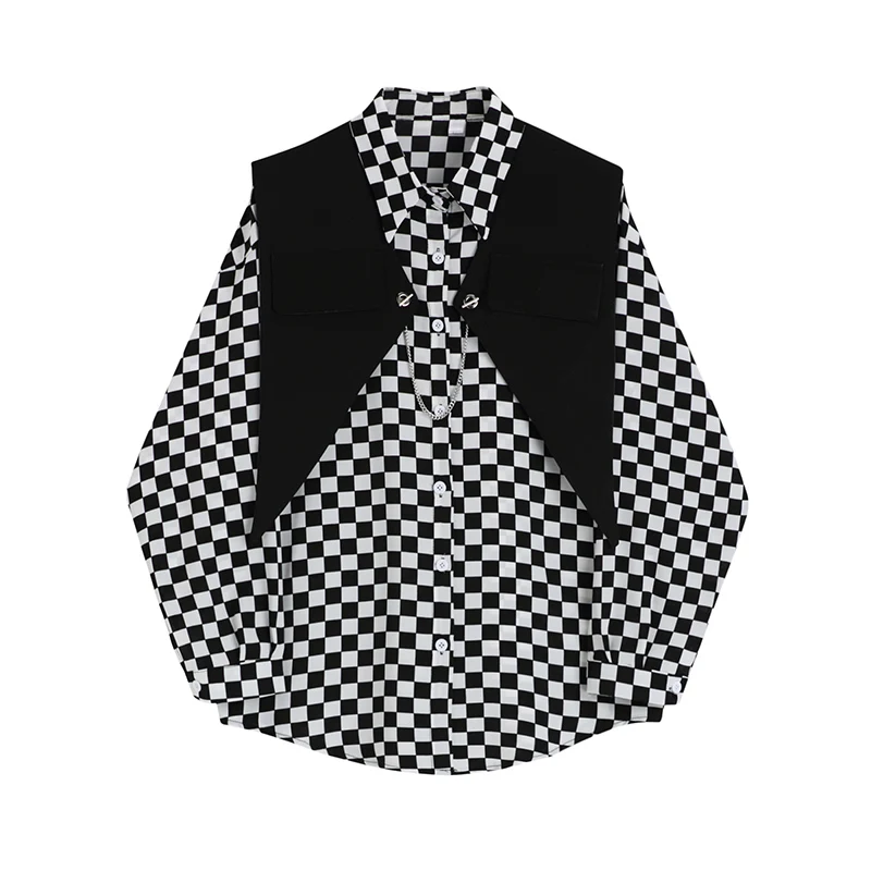 SuperAen 2022 Black and White Checkerboard Women Shirts Spring Autumn Retro Fake Two Shawl Full Tops
SuperAen 2022 Black and White Checkerboard Women Shirts Spring Autumn Retro Fake Two Shawl Full Tops
