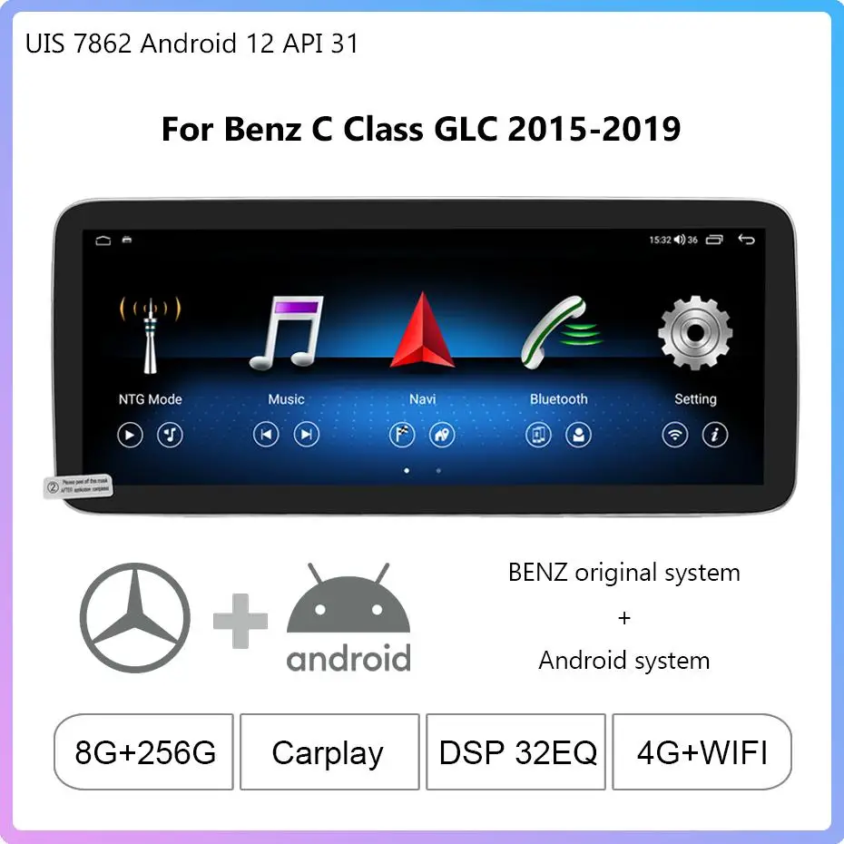 Android 12 1920*720 12.3inch For Benz C Class GLC 2015-2019 NTG5.0 Wireless CarPlay Car Multimedia Player Benz system upgrade
Android 12 1920*720 12.3inch For Benz C Class GLC 2015-2019 NTG5.0 Wireless CarPlay Car Multimedia Player Benz system upgrade