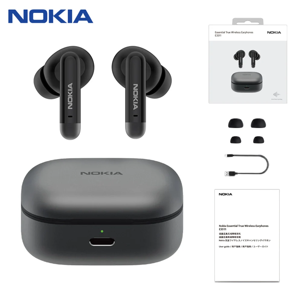 Nokia E3511 ANC Wireless Earphones Active Noise Cancelling Headphone Sport Earbuds Bluetooth-Compatible 5.2 Headset Black
Nokia E3511 ANC Wireless Earphones Active Noise Cancelling Headphone Sport Earbuds Bluetooth-Compatible 5.2 Headset Black