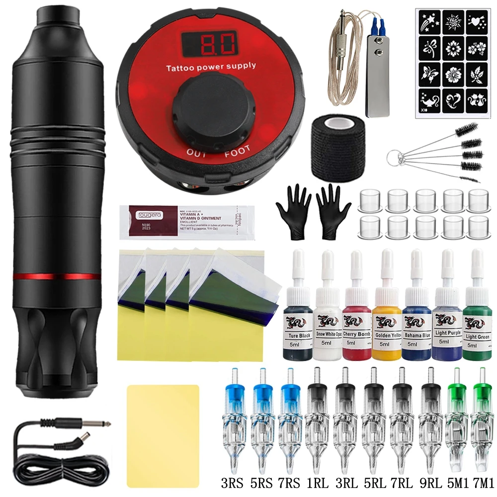 Tattoo Machine Kits Tattoo Power Supply Rotary Pen With Cartridges Needles Permanent Makeup Pen for Tattoo Beginners Artist
Tattoo Machine Kits Tattoo Power Supply Rotary Pen With Cartridges Needles Permanent Makeup Pen for Tattoo Beginners Artist