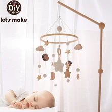 Lets make Baby Rattle Toy 0-12 Months Wooden Mobile Newborn Music Box Bed Bell Hanging Toys Holder Bracket Infant Crib Toy Gift