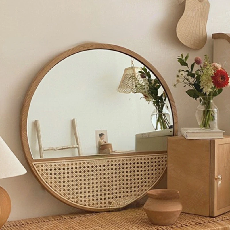 solid wood, rattan woven circular mirror, porch mirror, retro rattan woven circular mirror, bathroom mirror, wall hanging
solid wood, rattan woven circular mirror, porch mirror, retro rattan woven circular mirror, bathroom mirror, wall hanging