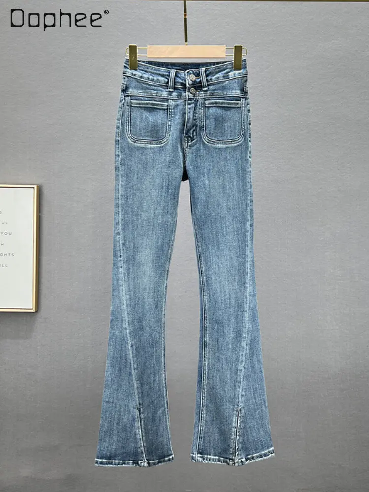 Skinny Jeans for Women Trendy 2023 New Spring Elastic High Waist Slim Fit Denim Jeans Slimming European Split Flared Trousers
Skinny Jeans for Women Trendy 2023 New Spring Elastic High Waist Slim Fit Denim Jeans Slimming European Split Flared Trousers