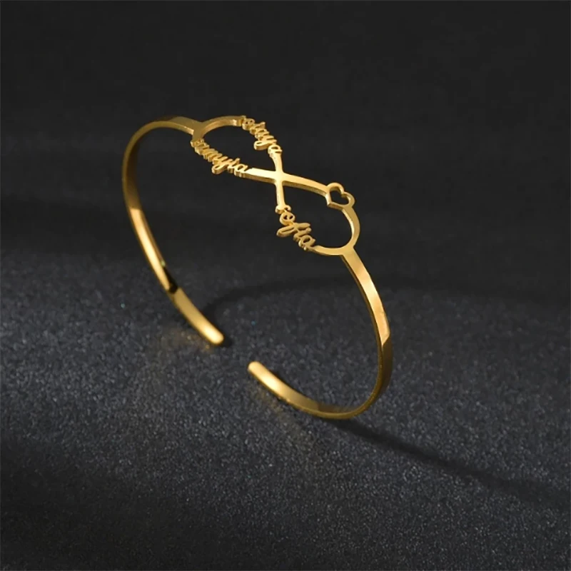 2023 Custom Stainless Steel Couple Bangle Personalized Infinite Sign Love Open Cuff Bangle For Women Valentine Gifts Jewelry
2023 Custom Stainless Steel Couple Bangle Personalized Infinite Sign Love Open Cuff Bangle For Women Valentine Gifts Jewelry
