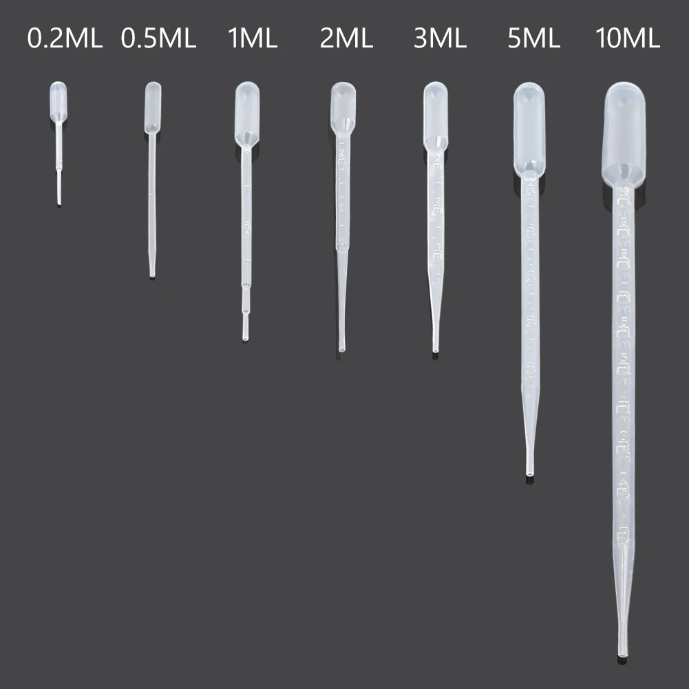 100pcs Pipettes Disposable Plastic Graduated Pasteur 0.2/0.5/1/2/3/5/10ML Transfer Dropper Polyethylene available Makeup Tools
100pcs Pipettes Disposable Plastic Graduated Pasteur 0.2/0.5/1/2/3/5/10ML Transfer Dropper Polyethylene available Makeup Tools