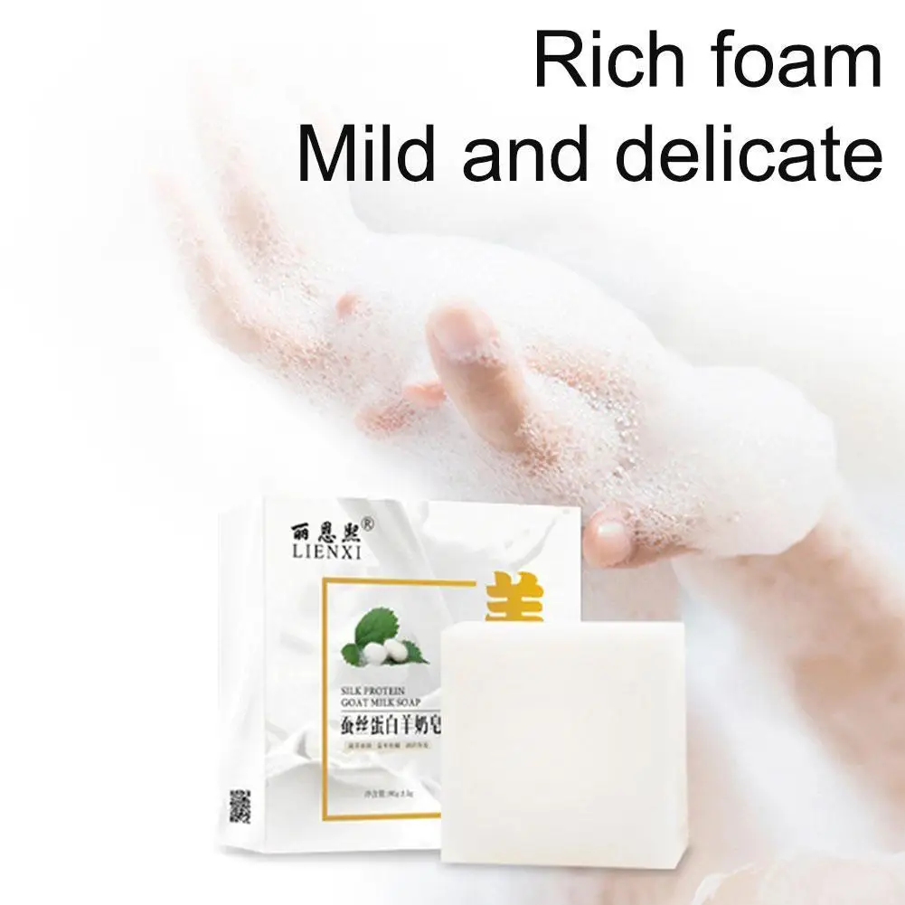 Goat Milk Silk Handmade Soap Moisturizing Skin Care Cleansing Facial Soap Remove Acne Face Cleaner Body Wash 80g
Goat Milk Silk Handmade Soap Moisturizing Skin Care Cleansing Facial Soap Remove Acne Face Cleaner Body Wash 80g