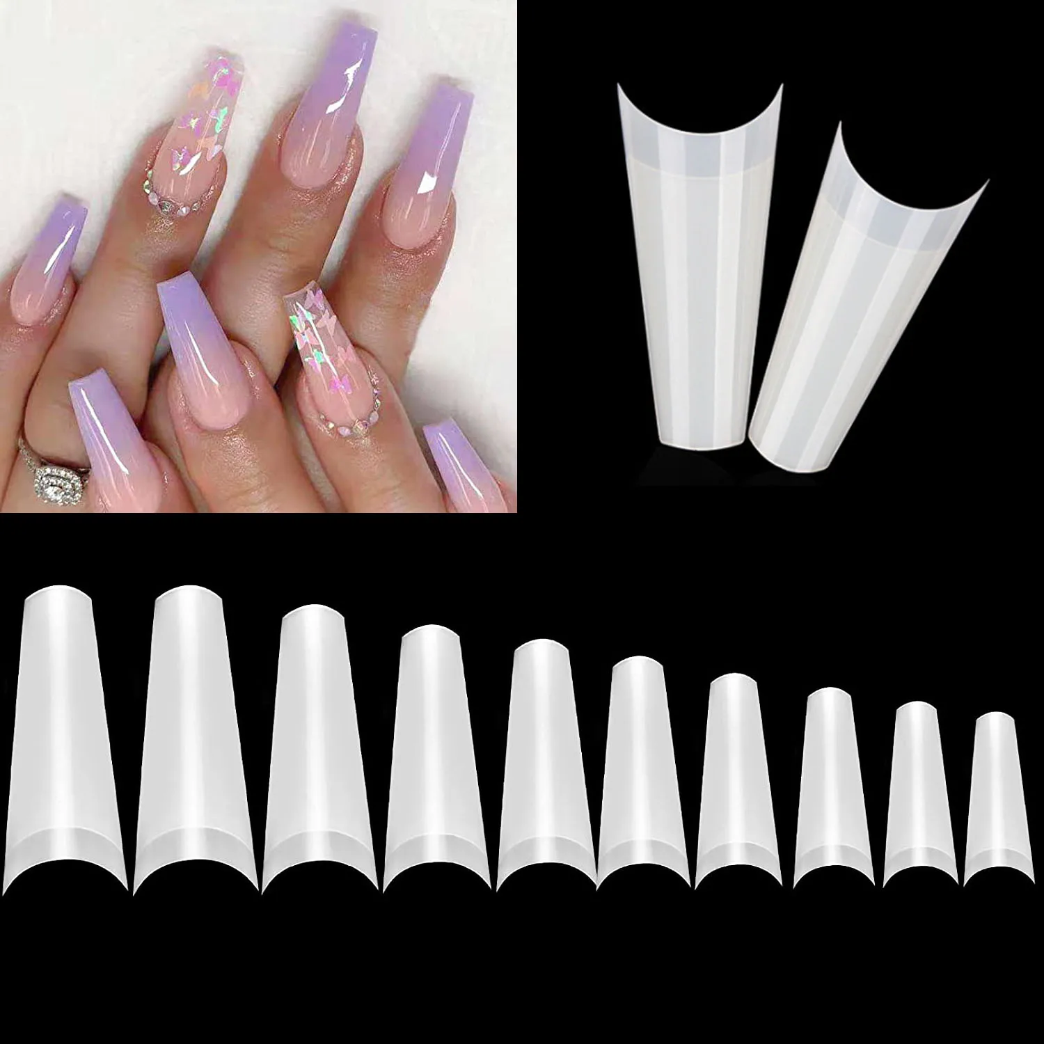 Coffin Nail Tips 500Pcs XL Acrylic False Nail Half Cover French Fake Nail Ballerina Tips Extension System
Coffin Nail Tips 500Pcs XL Acrylic False Nail Half Cover French Fake Nail Ballerina Tips Extension System