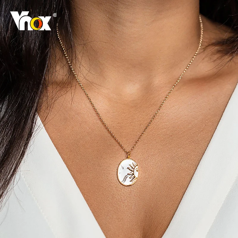 Vnox Out of Dark, Comes Light Pendant, Gold Tone Stainless Steel Sun Oval Necklace for Women, Vintage Jewelry
Vnox Out of Dark, Comes Light Pendant, Gold Tone Stainless Steel Sun Oval Necklace for Women, Vintage Jewelry