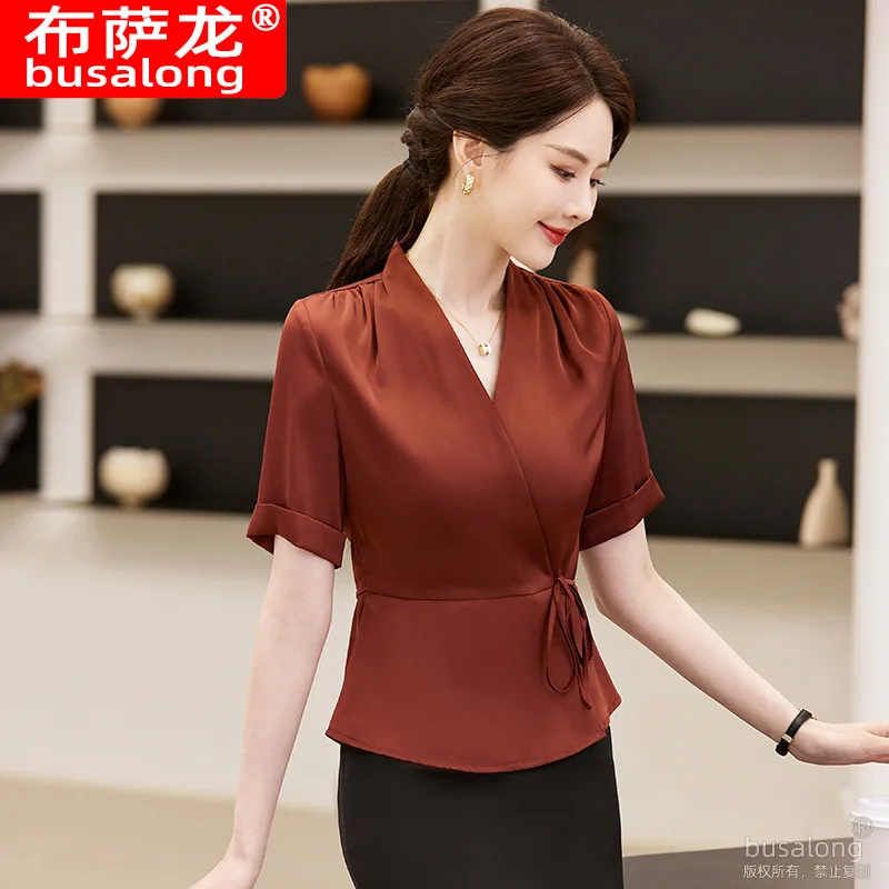 Summer 2023 Short Sleeve Business Shirt Women's Business Suit Slim-Fitting Iron-Free Work Clothes plus Size Business Formal Wear
Summer 2023 Short Sleeve Business Shirt Women's Business Suit Slim-Fitting Iron-Free Work Clothes plus Size Business Formal Wear