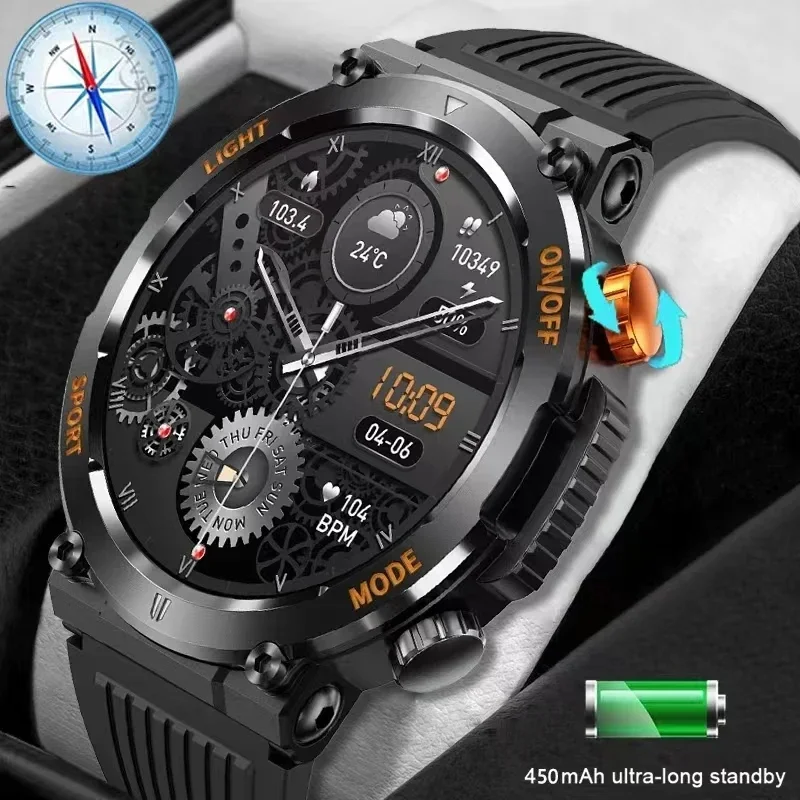 2023 New Men Smart Watch Compass LED Illumination Outdoor Sports 450mA Large Battery Health Tracking Bluetooth Call Smart Watch
2023 New Men Smart Watch Compass LED Illumination Outdoor Sports 450mA Large Battery Health Tracking Bluetooth Call Smart Watch