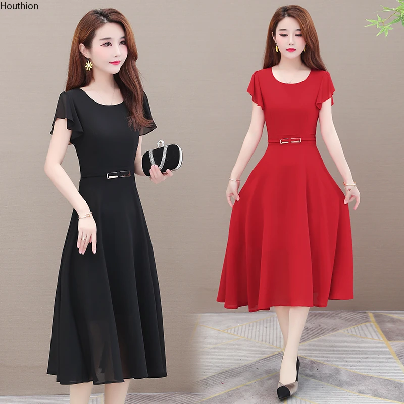 Chiffon Loose Plus Size Women's Dress New Fashion Dresses Short Sleeve Solid Color O-neck Mid-length Summer Houthion
Chiffon Loose Plus Size Women's Dress New Fashion Dresses Short Sleeve Solid Color O-neck Mid-length Summer Houthion