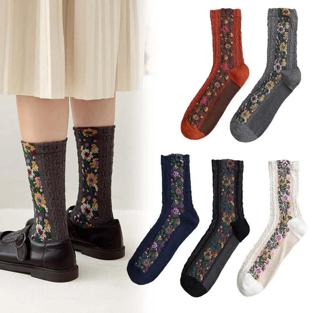 5 Pairs Women Lace Embroidered Vintage Winter Floral Cute Cotton Socks Female Retro Cotton Thermal Stockings Sock Underwear
5 Pairs Women Lace Embroidered Vintage Winter Floral Cute Cotton Socks Female Retro Cotton Thermal Stockings Sock Underwear