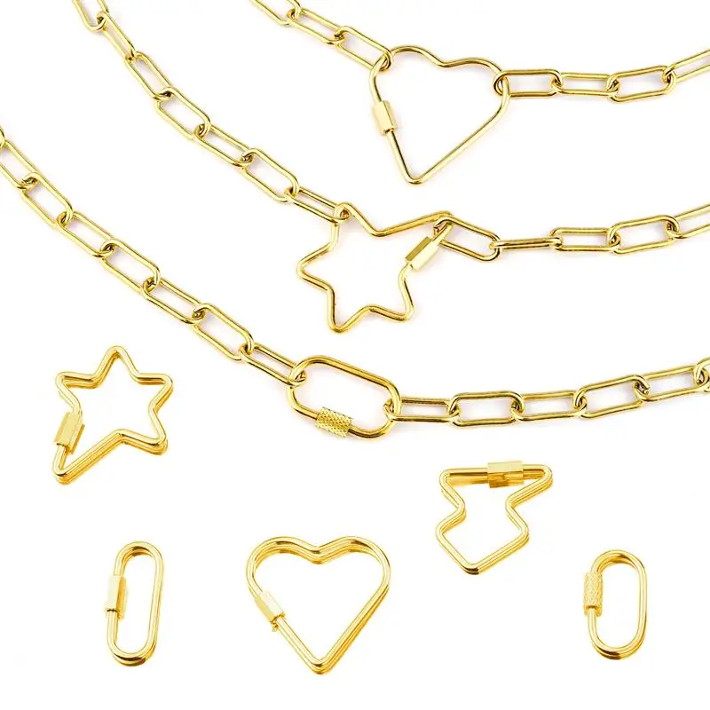 1 шт. винт в форме сердца из нержавеющей стали, золотые овальные квадратные карабины для изготовления цепочек, браслетов, брелоков
1 шт. винт в форме сердца из нержавеющей стали, золотые овальные квадратные карабины для изготовления цепочек, браслетов, брелоков