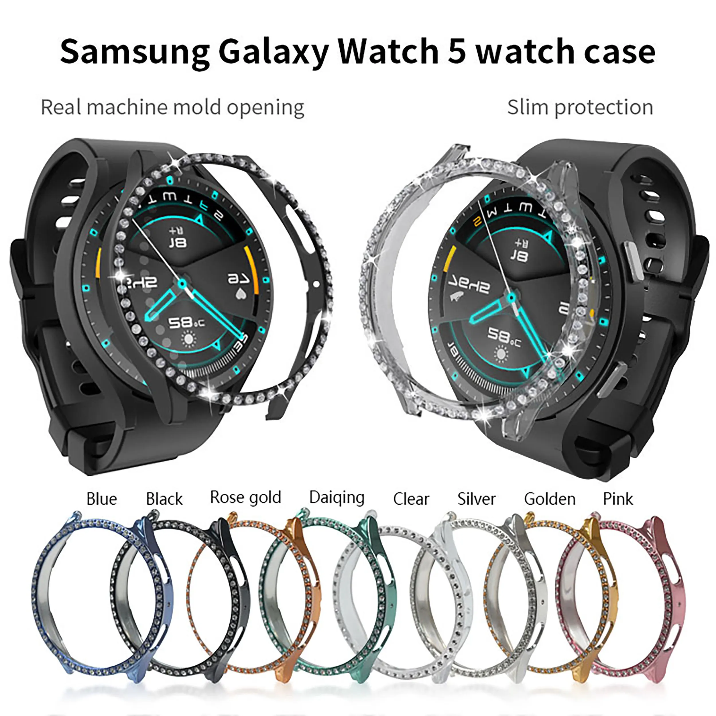 Luxury Diamond Bumper for Samsung Galaxy Watch 5 Pro 40mm 44mm 45mm Protector Case Transparent Bumper Case Protective Full Cover
Luxury Diamond Bumper for Samsung Galaxy Watch 5 Pro 40mm 44mm 45mm Protector Case Transparent Bumper Case Protective Full Cover