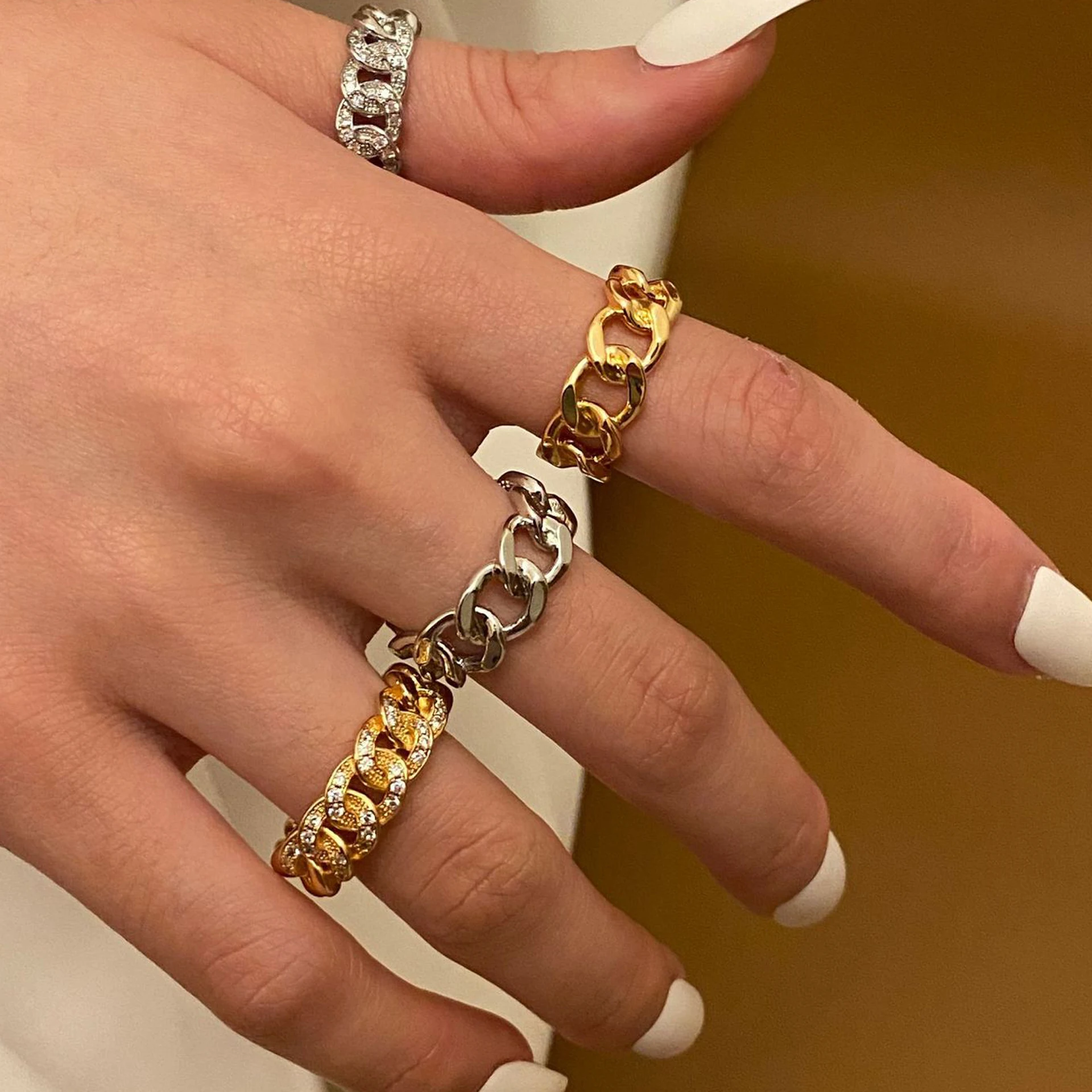 Cuba Chain Rings For Women Zircon Hippie Adjustable Ring Designer Jewelry Korean Style Fashion Novelties 2022 Trend GaaBou
Cuba Chain Rings For Women Zircon Hippie Adjustable Ring Designer Jewelry Korean Style Fashion Novelties 2022 Trend GaaBou
