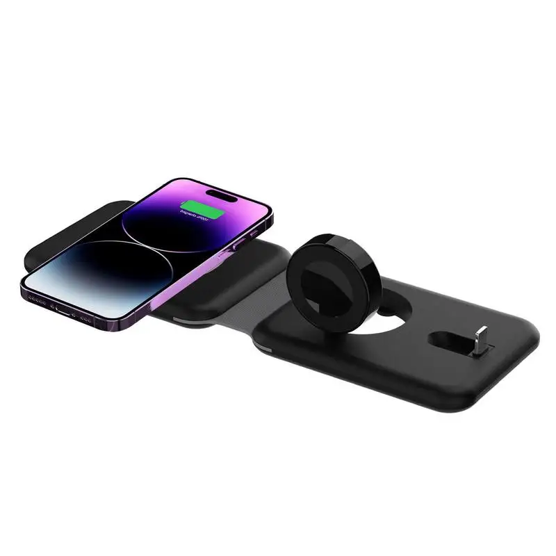 3 in 1 Magnetic Foldable Wireless Charger Stand Fast Wireless Charging Station Portable Charger for iPhone andApple Watch 
3 in 1 Magnetic Foldable Wireless Charger Stand Fast Wireless Charging Station Portable Charger for iPhone andApple Watch