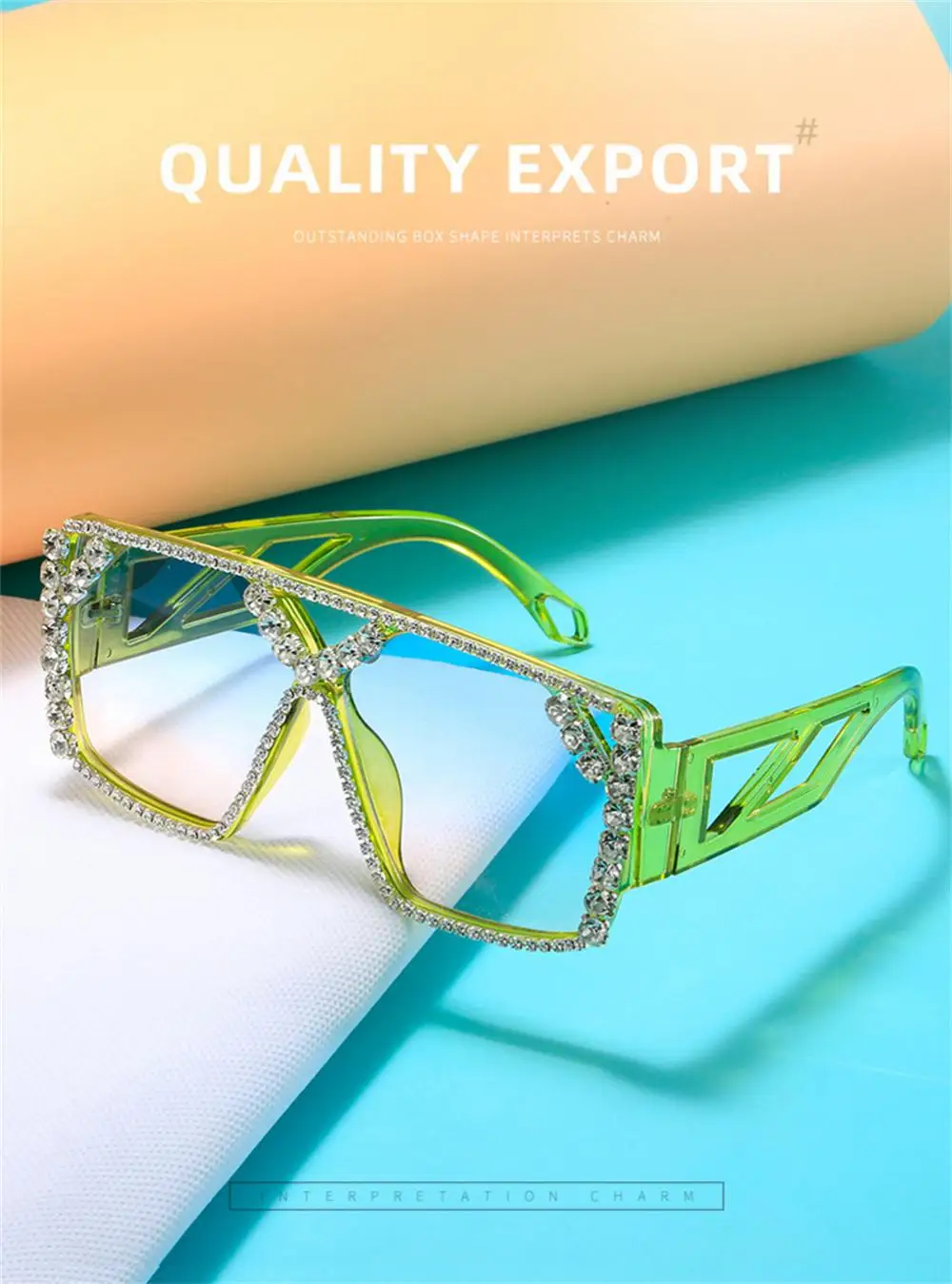 New Diamond-studded Women's Sunglasses Fashion Catwalk Large Frame Personalized Sunglasses Street Style Sunglasses Women Luxury
New Diamond-studded Women's Sunglasses Fashion Catwalk Large Frame Personalized Sunglasses Street Style Sunglasses Women Luxury