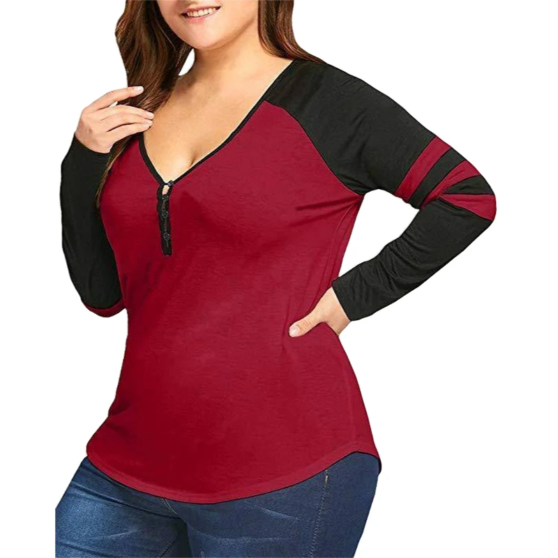 Spring Autumn Casual Women Plus Size T Shirts Long Sleeve Fashion Patchwork V Neck Cotton Striped 5XL Tunics Peplum Tees Top
Spring Autumn Casual Women Plus Size T Shirts Long Sleeve Fashion Patchwork V Neck Cotton Striped 5XL Tunics Peplum Tees Top