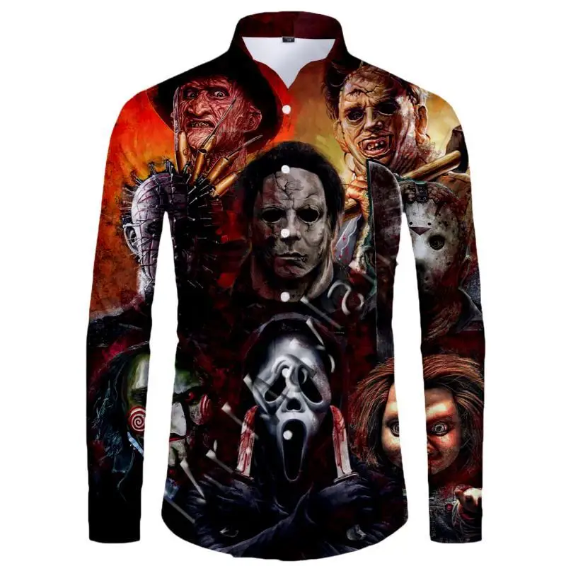 Halloween Jack Ripper Skull Pattern Men's Shirt Autumn Floral Horror Retro Social Streetwear Tops Long Sleeve Vintage Clothes
Halloween Jack Ripper Skull Pattern Men's Shirt Autumn Floral Horror Retro Social Streetwear Tops Long Sleeve Vintage Clothes