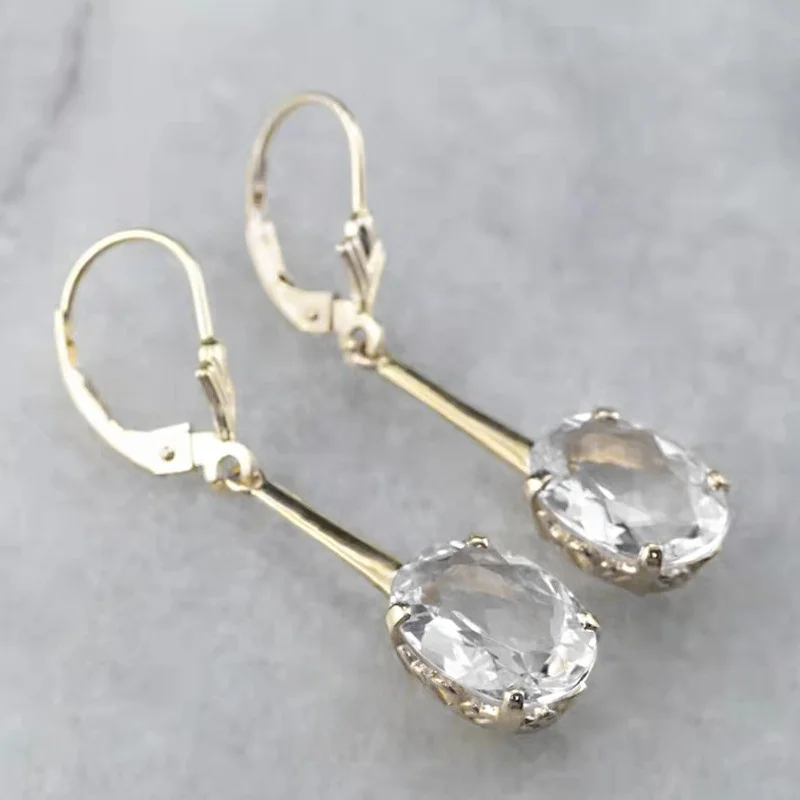 Exquisite Fashion White Zircon Earrings for Women Moissanite Drop Earrings Bridal Engagement Jewelry
Exquisite Fashion White Zircon Earrings for Women Moissanite Drop Earrings Bridal Engagement Jewelry