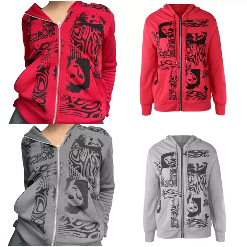 Women Full Zip Hoodies Fashion Portrait Print Long Sleeve Loose Sweatshirt Tops Y2K Aesthetic Ladies Clothes Streetwear
Women Full Zip Hoodies Fashion Portrait Print Long Sleeve Loose Sweatshirt Tops Y2K Aesthetic Ladies Clothes Streetwear