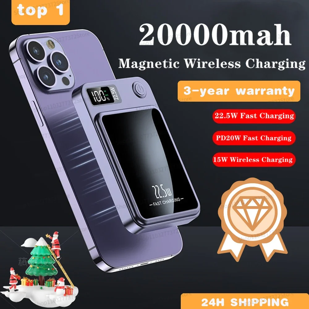 New 20000mAh Magnetic Qi Wireless Charger Power Bank 22.5W Fast Charging For iPhone 13 14 Samsung Huawei Xiaomi Mini Powerbank
New 20000mAh Magnetic Qi Wireless Charger Power Bank 22.5W Fast Charging For iPhone 13 14 Samsung Huawei Xiaomi Mini Powerbank