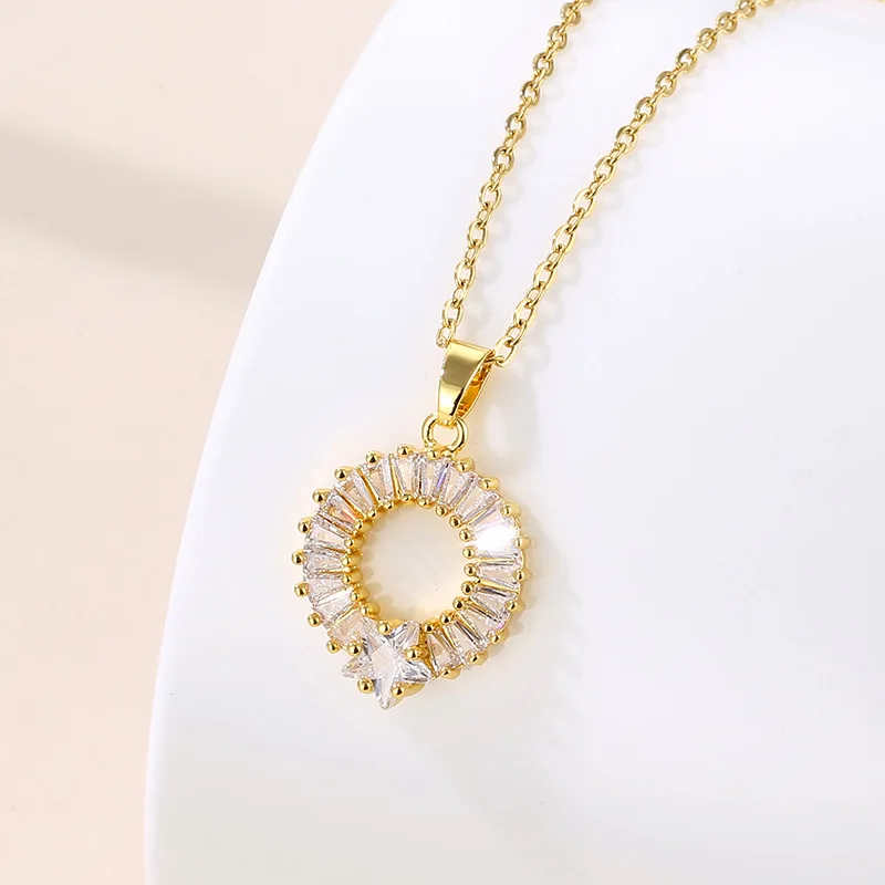 Simple Fashion Round Stainless Steel Inlaid Zircon Necklace Star Clavicle Chain for Women Girls Daily Party Gifts Jewelry
Simple Fashion Round Stainless Steel Inlaid Zircon Necklace Star Clavicle Chain for Women Girls Daily Party Gifts Jewelry