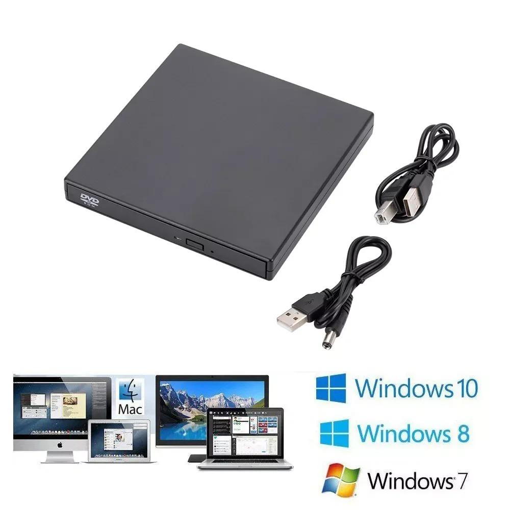 USB 2.0 Slim External Optical Drive DVD Combo DVD ROM Player CD-RW Burner Writer Plug and Play For Macbook Laptop Desktop PC
USB 2.0 Slim External Optical Drive DVD Combo DVD ROM Player CD-RW Burner Writer Plug and Play For Macbook Laptop Desktop PC