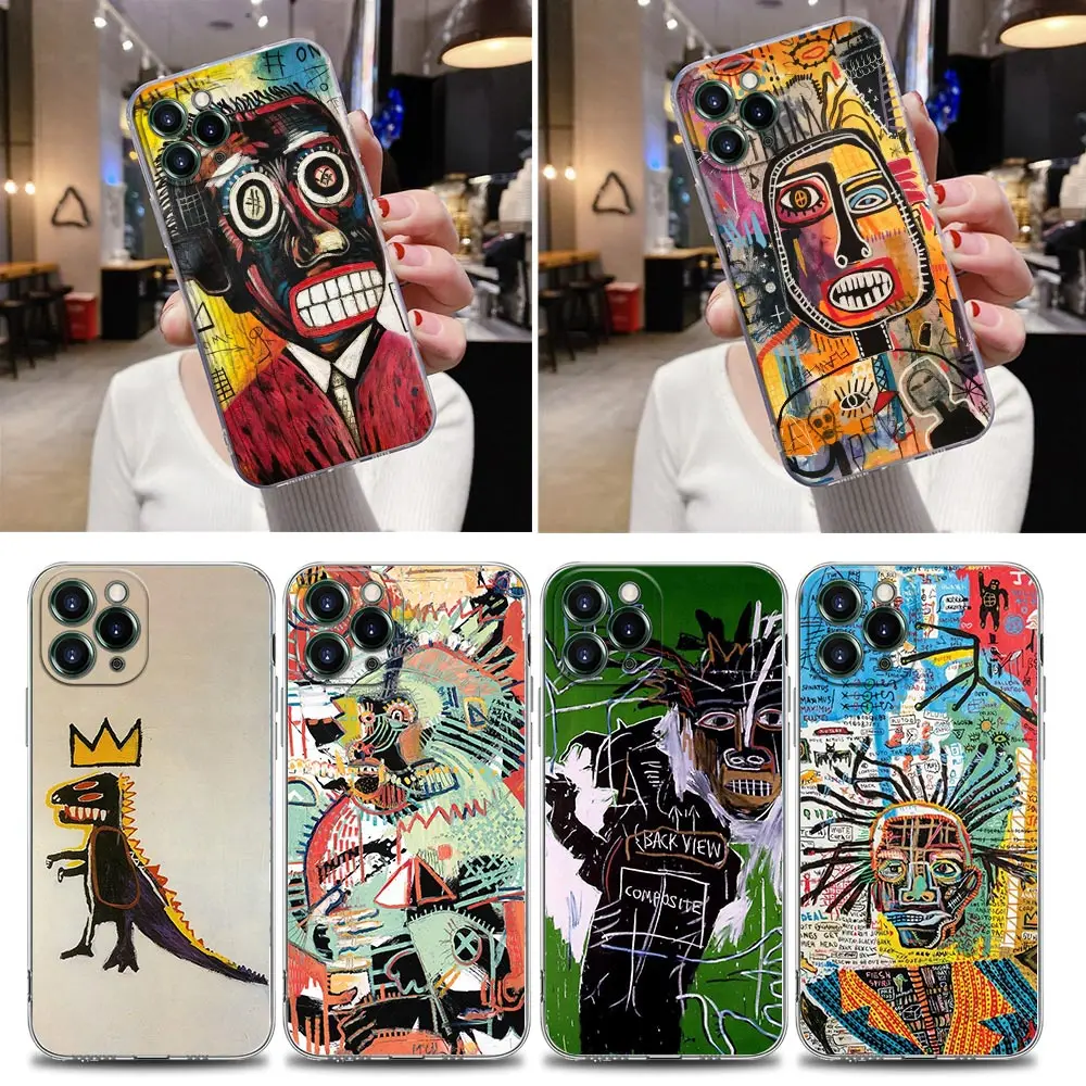 J-Jean-Michel Basquiat Graffiti Art Paiting Clear Phone Case For iPhone 13 11 12 14 Pro Max X XS XR 7 8 14 Plus Case Back Cover
J-Jean-Michel Basquiat Graffiti Art Paiting Clear Phone Case For iPhone 13 11 12 14 Pro Max X XS XR 7 8 14 Plus Case Back Cover