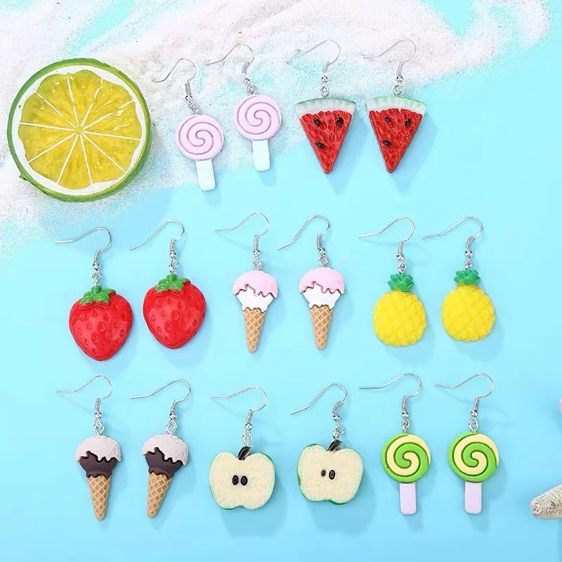 New Fashion Fruit Drop Earrings For Women Creative Strawberry Kiwi Ice Cream Dangle Earrings Summer Vacation Party Jewelry Gift
New Fashion Fruit Drop Earrings For Women Creative Strawberry Kiwi Ice Cream Dangle Earrings Summer Vacation Party Jewelry Gift