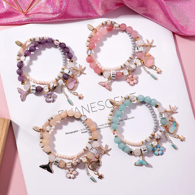 Sweet Girl Romantic Vacation Beach Whale Fishtail Bracelet Double-layer Elastic Bracelets Retro Starfish Ethnic Hand Jewelry
Sweet Girl Romantic Vacation Beach Whale Fishtail Bracelet Double-layer Elastic Bracelets Retro Starfish Ethnic Hand Jewelry