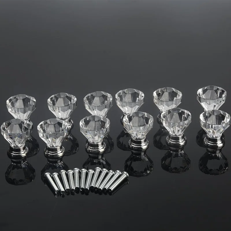 12pcs Clear Acrylic 30mm Diamond Shape Knob Cupboard Drawer Pull Handle Knobs Brand New and Kandles for Furniture Drawers
12pcs Clear Acrylic 30mm Diamond Shape Knob Cupboard Drawer Pull Handle Knobs Brand New and Kandles for Furniture Drawers