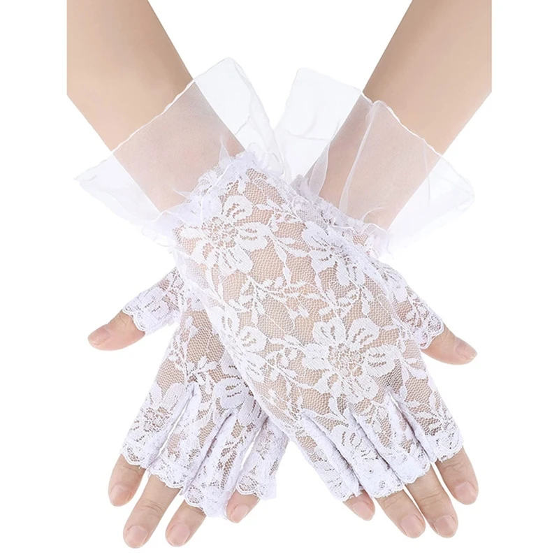 Transparent Fashion Floral Decor Gloves Elastic Wedding Bridal Etiquette Half Finger Gloves See Through Fishnet Gloves
Transparent Fashion Floral Decor Gloves Elastic Wedding Bridal Etiquette Half Finger Gloves See Through Fishnet Gloves