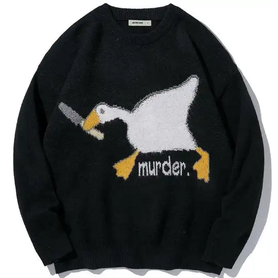 Мужской трикотажный свитер TEDSN KILLING Goose Duck джемпер с мультяшным принтом зимние