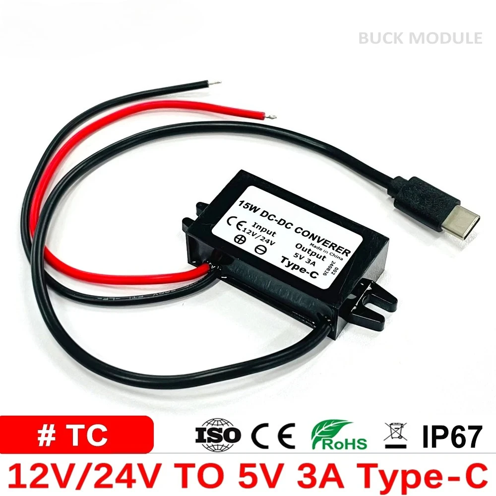 WAOHEI Понижающий Преобразователь 12/24В в 5В 3А для Type-C Micro USB
WAOHEI Понижающий Преобразователь 12/24В в 5В 3А для Type-C Micro USB