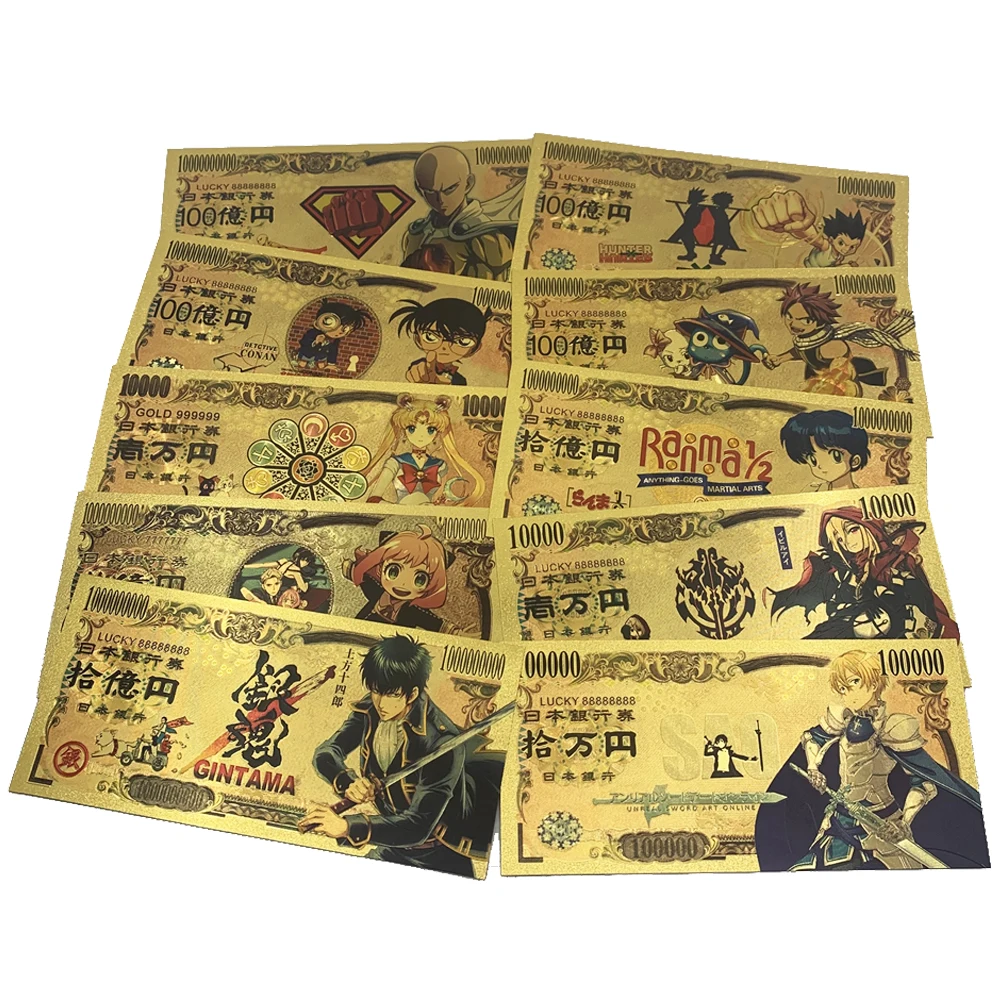 Different classical Japanese anime gold foil banknotes Hot Manga sets with envelopes for christmas gifts and memories collection
Different classical Japanese anime gold foil banknotes Hot Manga sets with envelopes for christmas gifts and memories collection