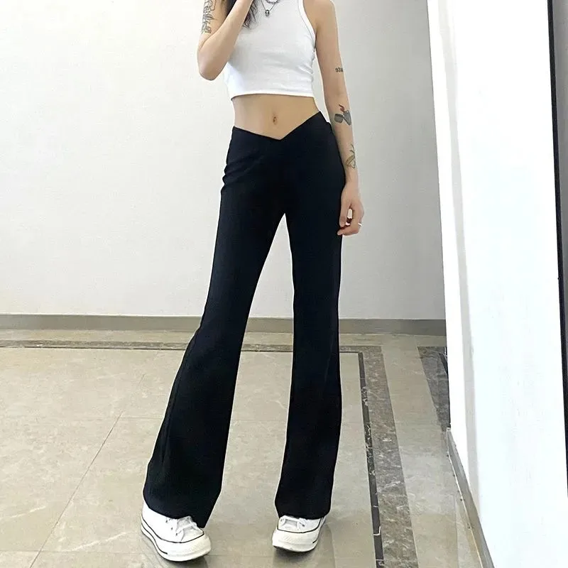 2022 Summer New V-shaped Solid Color High Waist Black Flared Pants Simple Versatile Slim Casual 90S City Office Women Trousers
2022 Summer New V-shaped Solid Color High Waist Black Flared Pants Simple Versatile Slim Casual 90S City Office Women Trousers