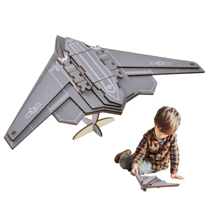 

Assemble Airplane Puzzle 3D Puzzle Plane Toy For Adults Hands Craft DIY Assembly Model Building H-20 Stealth Bomber Puzzles